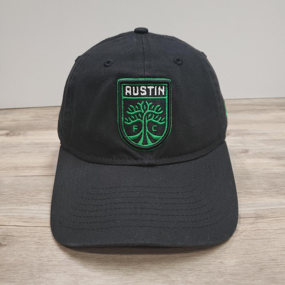 Austin FC Hat Cap Strap Back Mens One Size Black MLS Soccer 9TWENTY Logo New Era